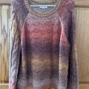 Knox Rose Women's Gradient Knit Sweater - Brown and Pink